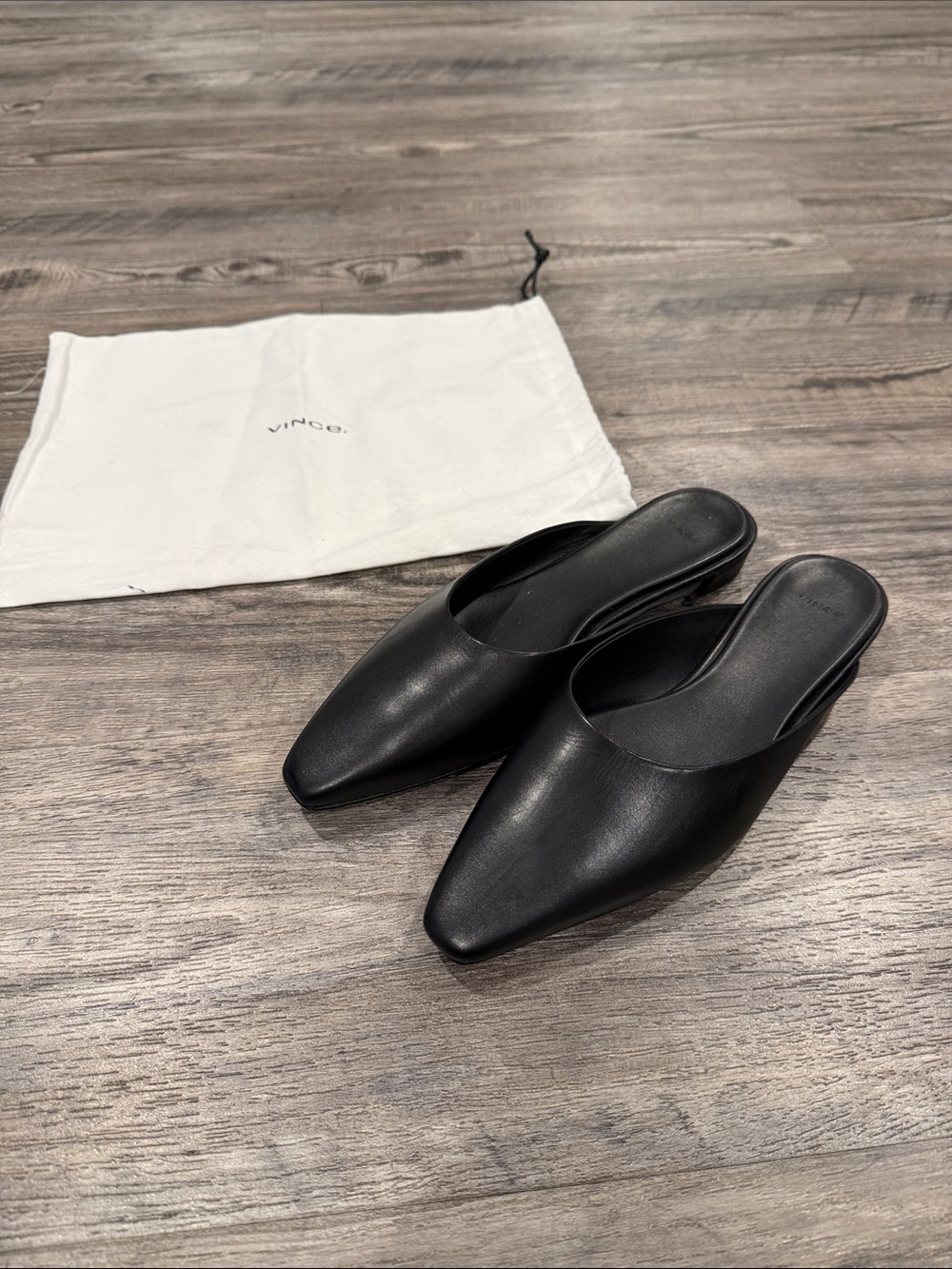 Vince Ana Mules Leather Slip On Shoes Size 38.5 US Women’s 8 - Picture 2 of 15